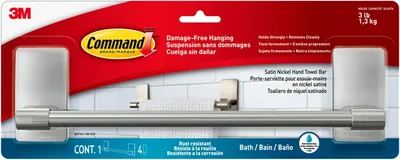 3M™ Command™ Hand Towel Bar, Satin Nickel