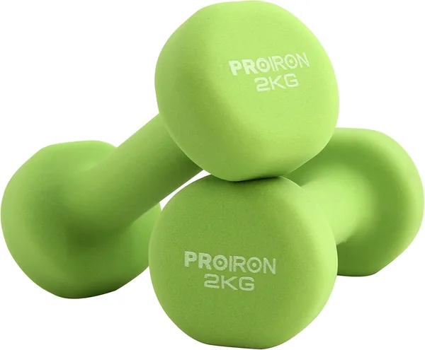 PROIRON Dumbbellar med Neopren 1-10 kg, Hemgymväskor för Mannar och Kvinnor, Fitness, Vätskanheten