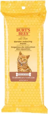 Burt’s Bees Cat Grooming Wipes - Dander Reducer, 50 Sheets