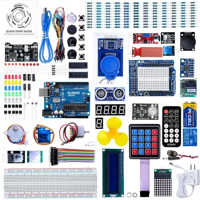 مكعب إيليجو UNO R3 الأكثر اكتمالاً لمشروع البدء متوافق مع Arduino IDE (63 عناصر)