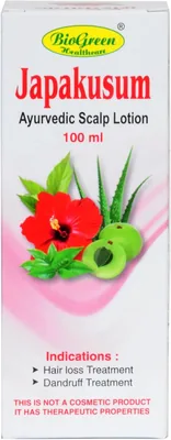 BioGreen Healthcare Japakusum आयुर्वेदिक स्कैल्प लोशन (100 एमएल) | स्कैल्प की पोषण और देखभाल के लिए आयुर्वेदिक लोशन