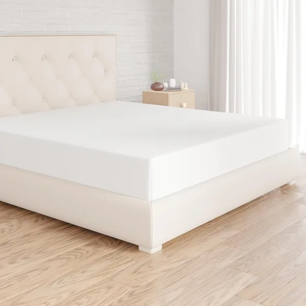 Amazon Basics Double Fitted Sheet 100% Microfibre White