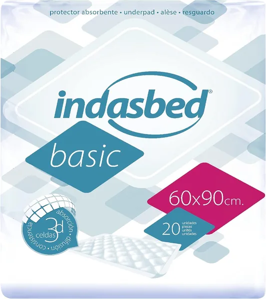 Indasbed Basic Bed Protector, 60 x 90 cm - White, 20 Count (Pack of 1)