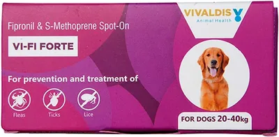 विवाल्डीज स्पॉट ऑन के लिए कुत्ते 20-40किलोग्राम - VI-FI फोर्टे 2.68ml सिंगल पाइपेट - खुशाम और इलाज के लिए कीड़े, टिक