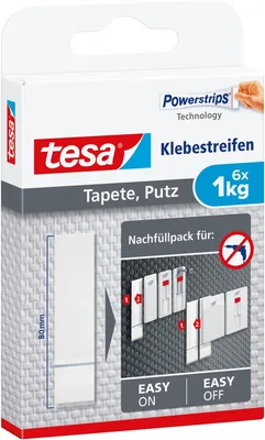tesa Klebestreifen für Tapete und Putz, 1 kg Halt