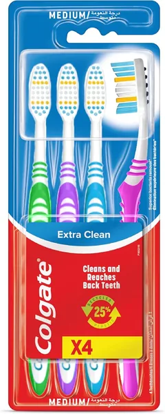 Colgate Extra Clean Medium Toothbrush Pack of 4