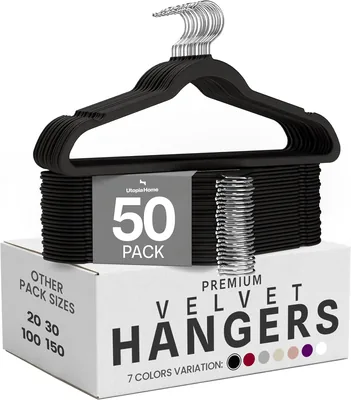 Utopia Velvet Hangers 50 Pack - 13% Off