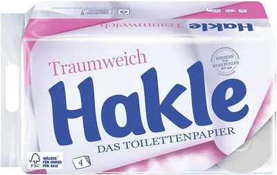 Hakle Dream Soft Toalettpapper - 16 roller, 130 4-laga blader per roller, gentel säkning för välfärd