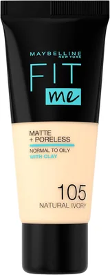 Maybelline New York Fit Me Matte + Poreless Foundation 105 Natural Ivory 30 ml - Best Deal