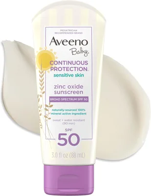 Aveeno Baby Zinc Oxide Sunscreen SPF 50, 88ml