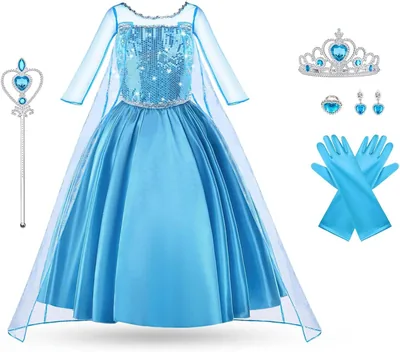 Vicloon Prinses Kostuum, Prinsesjurk Anna Meisjes met Accessoires, Meisjesjurken, Prinsesjurk - Beste Deal