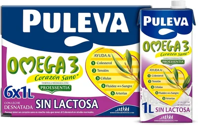 Leche Puleva Omega 3 Proessentia® sin lactosa, 1L - Caja de 6 litros | Mejor trato