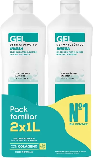 INIBSA Dermatological Body Wash, For Skin And Hair Care, Dermatological Savings Pack, 2 L