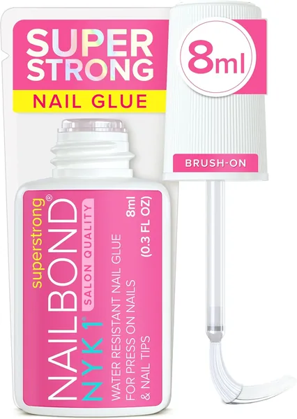 NYK1 NailBond Brush On Glue for Press Ons, Tips & Acrylics