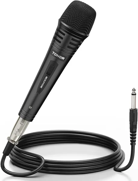 Microphone dynamique TONOR avec câble XLR 5m, connecteur 1/4", microphone à main compatible karaoké