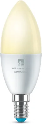 4lite Smart C37 E14 Clear Filament Candle LED Bulb (5W) Dimmable 470Lm 2700 White, Wi-Fi/Bluetooth C