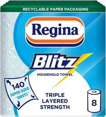 Regina Blitz Household Towels 8 Rolls 70 Sheets FSC Certified Best Deal