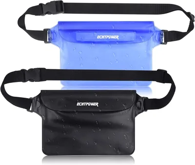 Borsa impermeabile ECHTPower IPX8 [2 pezzi], Zaino per vita con protezione tripla, Schermo a tocco, Fascia estensibile