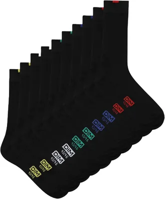DIM Men's EcoDim Chaussettes x5 | Talons renforcés | Coton fin et doux | Confort quotidien