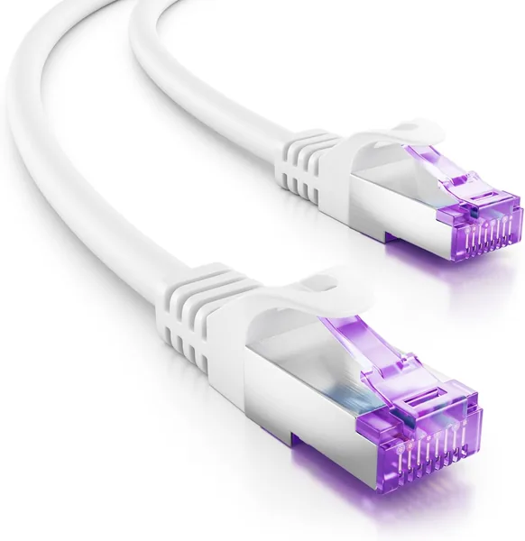 deleyCON CAT7 Patchkabel - S-FTP PIMF, Weiß