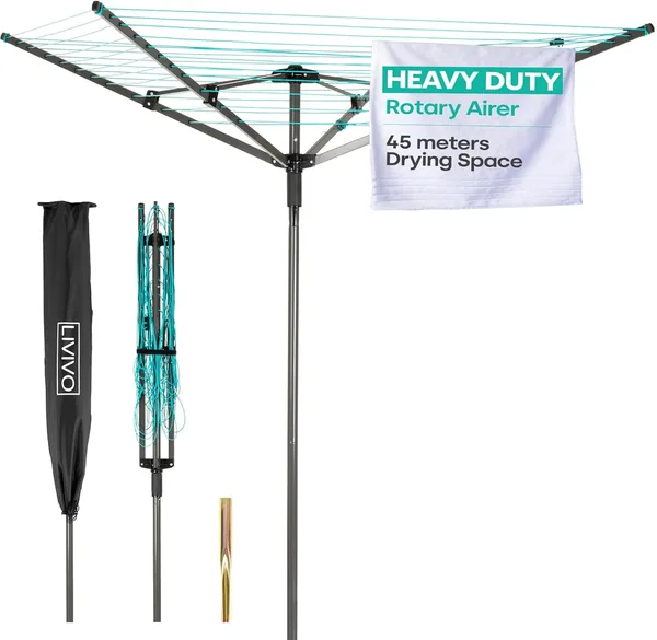 LIVIVO 4 Arm Rotary Washing Line