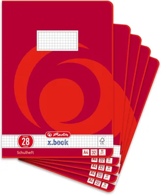 Herlitz Übungsheft A4 32 Blatt Linienmuster 28 kariert mit Doppelrand Packung mit 5 Stk. Best Deal