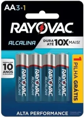 Pilha Rayovac Alcalina 208013 Azul Aa Pequena - Pacote de 4 Best Deal