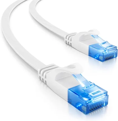 DeleyCON 20m CAT6 Flat Netverkskabel 1000Mbit Gigabit LAN - Cat 6 RJ45 Ethernet Patch Kabel Installation Kabel Flat