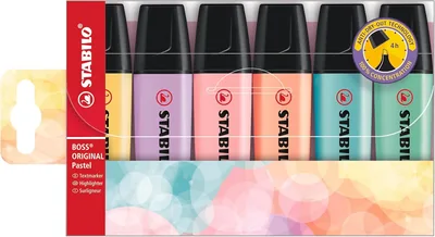 Stabilo Boss Original Pastel - Ensemble de 6 stylos-plumes colorés - Meilleures affaires