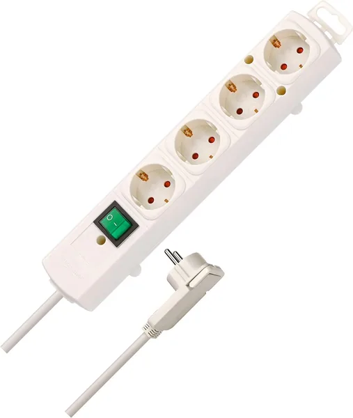 Brennenstuhl Comfort-Line Plus 4-weg stopcontactstrip met platte stekker, schakelaar en extra brede afstand tussen stopcontacten, wit, 250V, 47% Korting