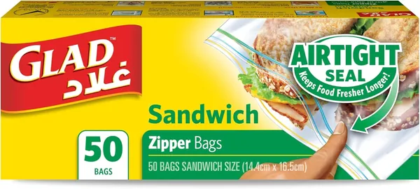 Glad Sandwich Zipper Bags - Airtight Seal Keeps Food Fresher Longer