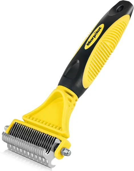 Brosse à poils Morpilot pour chiens et chats - Peigne anti-emmêlement pour poils longs et courts, anti-nœuds, élimine les poils morts et évite la formation de boules - Massa