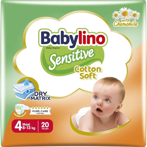 Babilo Sensitive Nappies Size 4 Maxi (8-13 kg), 20 Units