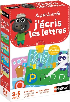 Nathan - La Petite École - Jeu Éducatif J'Écris Les Lettres - 3-5 ans | 6 Jeux Progressifs pour Enfants - Apprentissage des Lettres