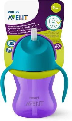 Philips Avent Sippy Cup för barn & babyer, BPA fri, 200 ml, Purple & Blue (Model SCF796/02) Best Deal