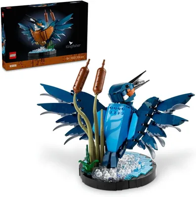 LEGO Icons Zimorodek 10331 | Figurka ptaka, zestaw konstrukcyjny dla dorosłych, prezent dla miłośnika zwierząt, model kolekcjonerski