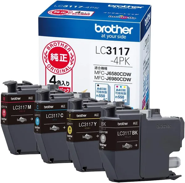 Brother Genuine LC3117-4PK 4 Color Pack