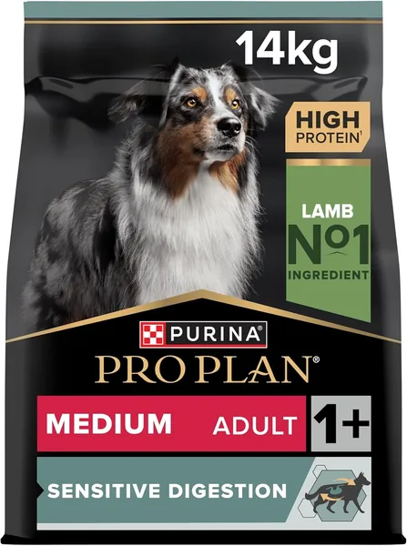PRO PLAN Sensibilité Digestion | Agneau | Aliment pour Chiens | Adulte Moyen | Paquet de 1 x 14 kg - 5% de réduction