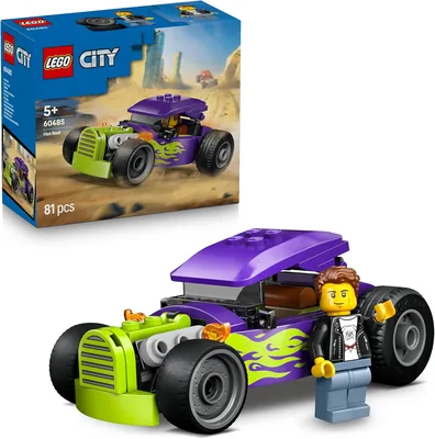 LEGO City Hot Rod - Racebilen med Driver Minifigur & Falskt Tak - Skillningsbyggnadsset - Liten Julgift