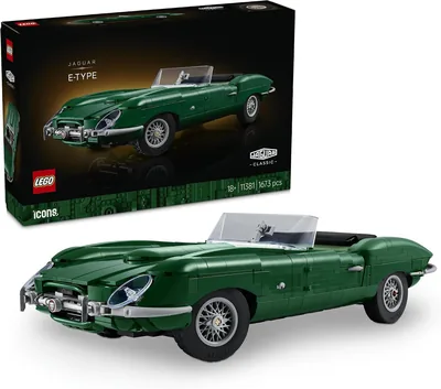 LEGO Icons Jaguar E-Type 11381 | Zestaw konstrukcyjny modelu samochodu dla dorosłych, idealny prezent dla miłośników motoryzacji