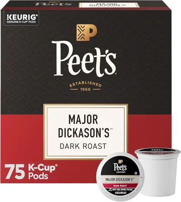 Peet's Coffee Dark Roast Pods Major Dickason’s Blend 75 K Cups Best Deal