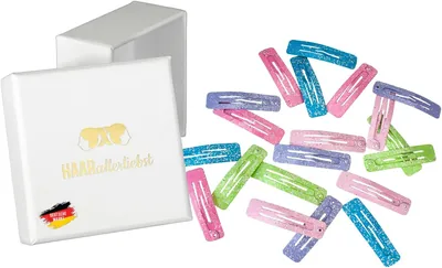 Haarallerliebst Glitter Hair Clips for Kids & Women - 20 Pack