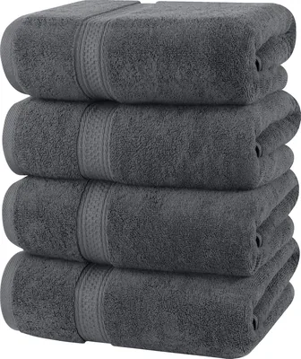 Utopia Handtücher Badetücher Set, 4er Pack, Premium, 100% Ring-Spun Baumwolle, 69 x 137 cm, Sehr saugfähig, Weich