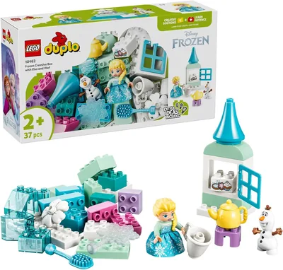 LEGO Duplo Disney Frozen Creativa Scatola con Elsa e Olaf - Giochi Educativi per la Motricità Fine dei Piccoli - Montessori S