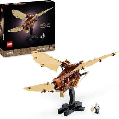 LEGO Icons Maszyna latająca Leonarda da Vinci 10363 | Model historyczny, zestaw konstrukcyjny dla dorosłych, prezent dla fana