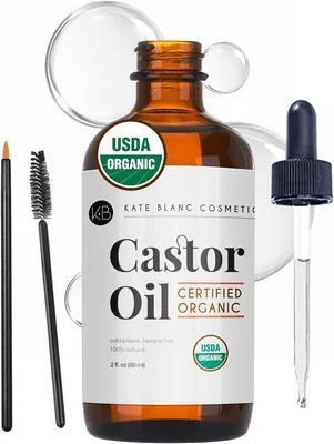 Castor Oil 2oz USDA Organic, Pure & Cold Pressed, Hexane Free - Eye Lash Growth