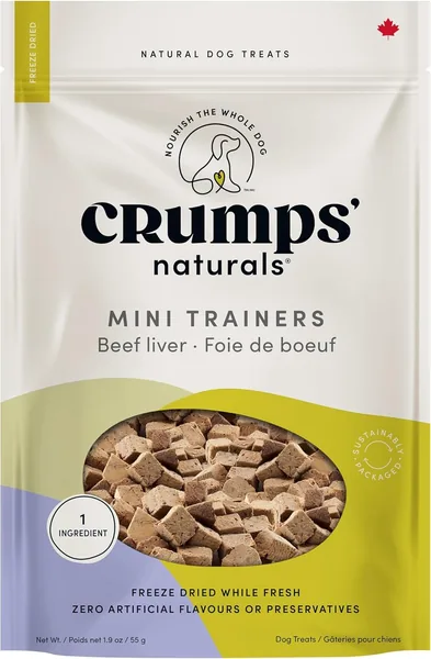 Crumps' Naturals Mini Trainers Freeze Dried Beef Liver (1 Pack), 1.9Oz/ 55G
