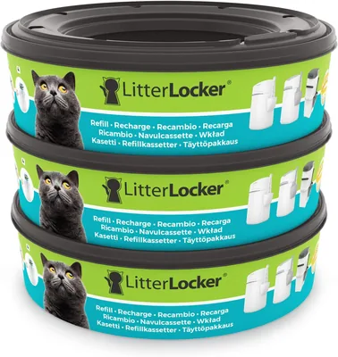Litter Locker - 3x Cat Litter Film Refills (Green, 17cm x 17cm x 15cm)