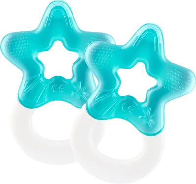 Dentistar Set di 2 Anelli da Masticare Raffreddanti per Bambini da 3 Mesi in Su - Aiuto al Mordicchio e Giocattolo per Bambini e Neonati
