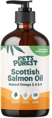Pets Purest Schotse Zalmolie voor Honden, Katten, Paarden, Foutjes & Huisdieren - 100% Puur Premium Voedingsgraad - Natuurlijke Omega 3, 6 & 9